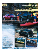 2003 Chevrolet Avalanche Spec Sheet