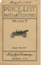 1917 Ford Parts List (Aug)