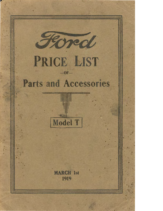 1919 Ford Model T Parts List (Mar)