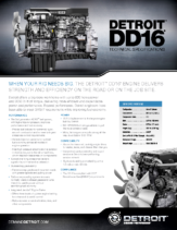 2016 Western Star Detroit DD16 Spec Sheet