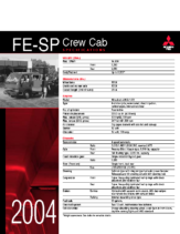 2004 Mitsubishi Fuso FE-SP Crew Cab Specs