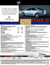 2011 Cadillac CTS Sedan Spec Sheet