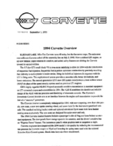 1994 Chevrolet Corvette Overview Press Release