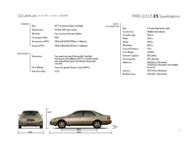 1998 Lexus ES Specs