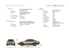 2000 Lexus ES Specs