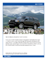 2002 Toyota 4runner Specs