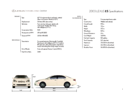 2003 Lexus ES Specs