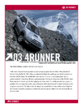 2003 Toyota 4runner Specs