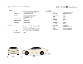 2004 Lexus ES Specs