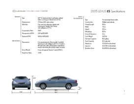 2005 Lexus ES Specs