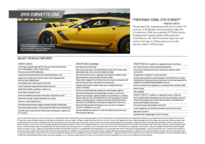 2015 Chevrolet Corvette Z06 Spec Sheet