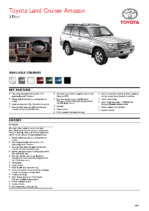 2006 Toyota Land Cruiser Amazon Specs UK