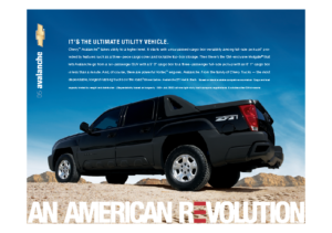 2005 Chevrolet Avalanche Spec Sheet