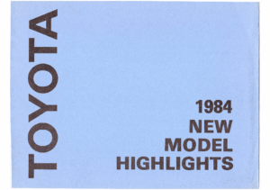 1984 Toyota Camry New Model Highlights