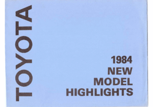 1984 Toyota Van Wagon New Model Highlights