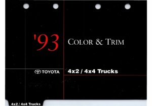 1993 Toyota 4×2-4×4 Trucks Color & Trim