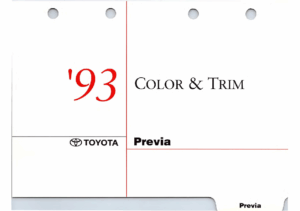 1993 Toyota Previa Color & Trim