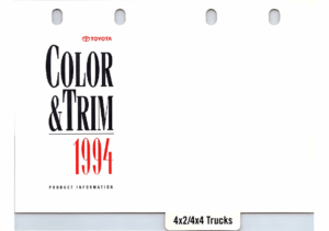 1994 Toyota 4×2-4×4 Trucks Color & Trim