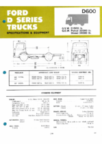 1968 Ford D600 Data Sheet (Aus)